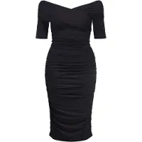 Object Schulterfreies Gerafftes Kleid