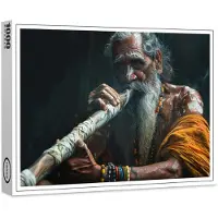 Raxxa Premium-Puzzle "Aborignies Mann mit Didgeridoo", 1000 Teile