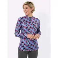 Witt Weiden Winter-Shirt in pink-bleu-bedruckt | Gr.: 40