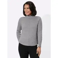 Casual Looks WITT WEIDEN Stehkragen-Pullover in steingrau-meliert | Gr.: 50