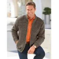 Marco Donati Strickjacke , Herren, Gr. 54, grün (schilf, meliert), 50% Polyacryl, 50% Wolle, unifarben, Strickjacken Strickjacke