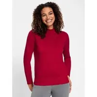 Casual Looks Stehkragenpullover "Pullover", Damen, Gr. 38, rot, 100% Baumwolle, unifarben, Pullover Stehkragenpullover