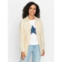 Witt Blusenblazer "Blazer Blazer in offener Form", Damen, Gr. 48, champagner, Web, Stoff, , Modisch, Blazer Blusenblazer