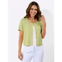 Lady Bolero , Damen, Gr. 50, grün (pistazie), 55% Baumwolle, 45% Viskose, unifarben, Strickjacken Bolero