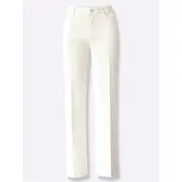 Création L Bequeme Jeans , Damen, Gr. 21, Kurzgrößen, weiß (ecru), 98% Baumwolle, 2% Elasthan, unifarben, lang, Jeans Bequeme Jeans