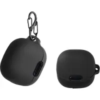 Kwmobile Schutzhülle für Anker Soundcore Liberty 4 NC Hülle - TPU Silikon Case für Kopfhörer Ladecase - stoßfestes Cover mit Karabiner - Schwarz