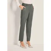 MADELEINE Bügelfaltenhose "Schurwollhose Bügelfaltenhose mit Formbund", Damen, Gr. 44, N + K Gr, grau (grau, melange), Obermaterial: 100% Schurwolle WV., Modern, Hosen Bügelfaltenhose, Schurwollhose