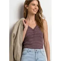 Street One Shirttop , Damen, Gr. 44, rustic rouge, Jersey, Obermaterial: 96% Baumwolle, 4% Elasthan, gestreift, körpernah hüftbedeckend, V-Ausschnitt, Tops Shirttop, Sommertop mit V-Neck und Streifen