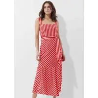 Alba Moda Figurbetontes Maxikleid mit Streifen in koralle / creme | Gr.: 42