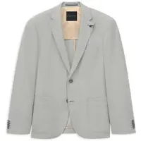 Bugatti Sakko "Jersey-Artikel", Herren, Gr. 52, grau (220, hellgrau), 65% Polyester, 24% Viskose, 8% Polyamid, 3% Elasthan, unifarben, regular fit, Sakkos Sakko, mit Stretch Funktion