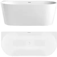 REA Wandbadewanne CAPRI SLIM 170 White