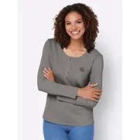Casual Looks T-Shirt "Shirt", Damen, Gr. 44, grau, 95% Baumwolle, 5% Elasthan, unifarben, Rundhals, Shirts T-Shirt