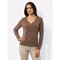 Création L Strickpullover "Woll-Mix-Pullover", Damen, Gr. 50, braun, 70% Polyacryl, 30% Wolle, unifarben, Pullover Strickpullover