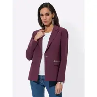 Création L Blusenblazer "Blazer Blazer mit Zier-Reißverschlüssen", Damen, Gr. 42, burgund, Web, Stoff, , Modisch, Blazer Blusenblazer