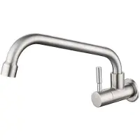 OEM Moderner Küchen-Wasserhahn mit Drehspout, Edelstahl, Wandmontage