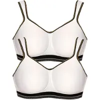 Viania Sport-BH "2er Pack Sport BH intense", Damen, Gr. 95, Cup E, weiß (weiß weiß), Obermaterial: 89% Polyester PES. 6% Elasthan EL. 5% Polyamid PA., BHs Sport-BH