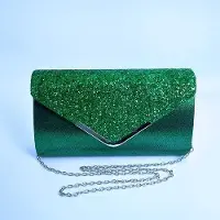 OEM Damen-Nachtbeutel - Glitzer-Handtasche - Satintasche - Sticktasche - Perlen-Accessoire - Überwurf-Satin - Grüne Luxus-Tasche