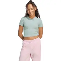 Adidas T-Shirt SPORTSWEAR "FUTURE ICONS BABY, WEICH", Mädchen, Gr. 128, grün (wosa, tacgrn), Obermaterial: 75% Polyester, 25% Elasthan, Rundhals, Shirts T-Shirt