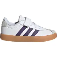 Adidas Sneaker SPORTSWEAR "VL COURT 3.0 KIDS", Jungen, Gr. 33, cloud weiß, violet, gum 3, Leder, Synthetik, Schuhe Sneaker, inspiriert vom Design des samba, für Kinder & Jugendliche