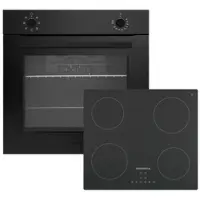Respekta Backofen Herd Matt Schwarz Kochfeld Induktion Einbau autark rahmenlos ASET121M4295IM