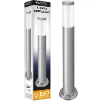 MasterLed Außenleuchte E27 IP44 Pollerleuchte Edelstahl 65cm Silber Wegeleuchte Gartenbeleuchtung Standleuchte