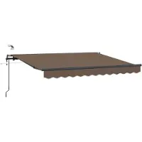 Syfax Elektrische Markise mit LED und Sensor 5 x 3 m Taupe