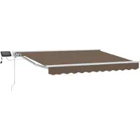 Syfax Manuelle Markise mit Solar-LED 4,5 x 3,5 m Taupe 100% Polyester