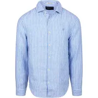 Superdry für Herren. M4011103A Riviera Leinenhemd blau (XL), Lässig, Langarm