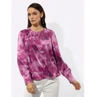 Création L Satin-Bluse in malve-dunkelrot-bedruckt | Gr.: 50