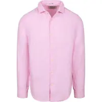 Superdry für Herren. M4011103A Riviera Leinenhemd rosa (M), Lässig, Klassisch, Langarm