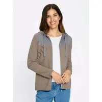 Sieh an! Strickjacke in sesam-steingrau | Gr.: 48