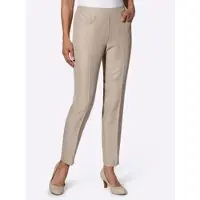 Sieh an! Schlupfhose SIEH AN "Schlupfhose Schlupfhose mit Bügelfalten", Damen, Gr. 27, K-Gr, beige (sesam, meliert), Web, Stoff, , Basic, schmal, Hosen Schlupfhose