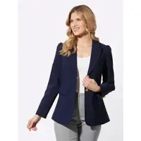 Sieh an! Blusenblazer SIEH AN "Blazer Blazer in Bengalin-Qualität", Damen, Gr. 46, blau (marine), Elegant, Blazer Blusenblazer