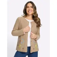 Sieh an! Strickjacke in beige | Gr.: 48