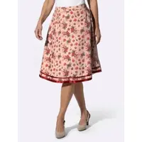 Sieh an! Trachtenrock SIEH AN "Rock Trachtenrock in A-Form", Damen, Gr. 54, rosa (beige, kirsche, bedruckt), Web, Stoff, , Modisch, Röcke Trachtenrock