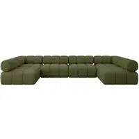ALTDECOR Modulares Sofa Ecksofa in U-Form - Garvo-U2 - 380x190x70 cm Grün Corner modular Sofa Eckcouch Couch Wohnlandschaft Cauchsofa Polstersofa