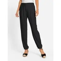 Inspirationen Webhose , Damen, Gr. 22, Kurzgrößen, schwarz, 95% Polyester, 5% Elasthan, unifarben, lang, Hosen Webhose