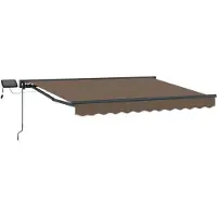 Syfax Manuelle Markise mit Solar-LED 4,5 x 3 m Taupe 100% Polyester