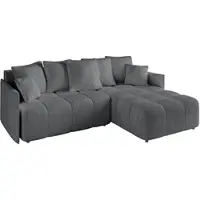 ALTDECOR Ecksofa mit Schlaffunktion und Bettkasten LONLI-L 251x189x68 cm Dunkelgrau - Corner Sofa Bett Eckcouch Couch L-Form Schlafcouch Ausziehbar Wohnlandschaft Schlafsofa Cauchsofa