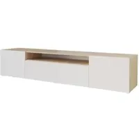 ALTDECOR TV-Schrank ELIO-W mit modernen Fronten, 200x40x41 Lowboard hängend, TV Möbel, TV Cabinet, Fernsehtisch, Fernsehschrank, TV Kommode, TV Tisch, TV Sideboard, TV Board - Artisan / Weiß