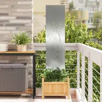 Syfax Garten Sichtschutz-Leinwand Silber 32 x 140 cm Verzinkter Stahl