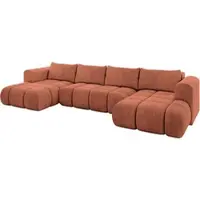 ALTDECOR Ecksofa in U-Form mit Schlaffunktion und Bettkasten CLOUD-U 405x185x90 Apricot - Corner Sofa Bett Eckcouch Couch L-Form Schlafcouch Ausziehbar Wohnlandschaft Schlafsofa Cauchsofa