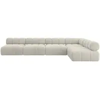 ALTDECOR Modulares Sofa Ecksofa in L-Form - Samaro-L3 - 380x190x70 cm Cremeweiß universal, links/rechts Corner modular Sofa Eckcouch Couch Wohnlandschaft Cauchsofa Polstersofa