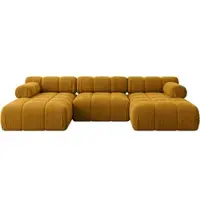 ALTDECOR Modulares Sofa Ecksofa in U-Form - Tesso-U1 - 285x160x70 cm Senfgelb Corner modular Sofa Eckcouch Couch Wohnlandschaft Cauchsofa Polstersofa
