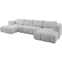 ALTDECOR Ecksofa in U-Form mit Schlaffunktion und Bettkasten CLOUD-U 405x185x90 Grau - Corner Sofa Bett Eckcouch Couch L-Form Schlafcouch Ausziehbar Wohnlandschaft Schlafsofa Cauchsofa