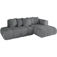 ALTDECOR Ecksofa mit Schlaffunktion und Bettkasten CLOUD-L-v1 280x185x90 Dunkelgrau - Corner Sofa Bett Eckcouch Couch L-Form Schlafcouch Ausziehbar Wohnlandschaft Schlafsofa Cauchsofa