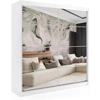 ALTDECOR Schwebetürenschrank mit Spiegel und LED VIVONA-2 - 200x216