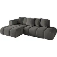 ALTDECOR Ecksofa mit Schlaffunktion und Bettkasten CLOUD-L-v1 280x185x90 Dunkelgrau - Corner Sofa Bett Eckcouch Couch L-Form Schlafcouch Ausziehbar Wohnlandschaft Schlafsofa Cauchsofa