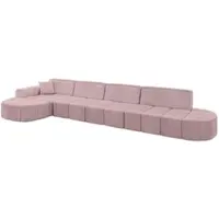 ALTDECOR Ecksofa in L-Form Livo-L3 - 422x173x79,5 cm Rosa - Corner Sofa Bett Eckcouch Couch Wohnlandschaft Cauchsofa