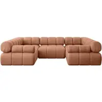 ALTDECOR Modulares Sofa Ecksofa in U-Form - Birno-U1 - 285x190x70 cm Apricot Corner modular Sofa Eckcouch Couch Wohnlandschaft Cauchsofa Polstersofa